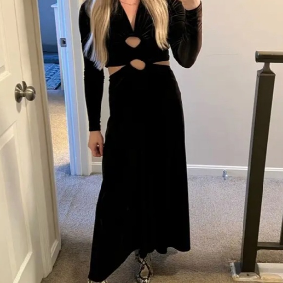 A.L.C. Maeve Cutout Velvet Dress US 2 Midi - Picture 8 of 14